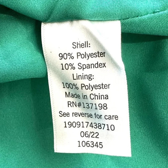 NWT INTEMPO Women Long Sleeve One Button Lined Green Blazer Jacket Plus Size 3X - Picture 14 of 14